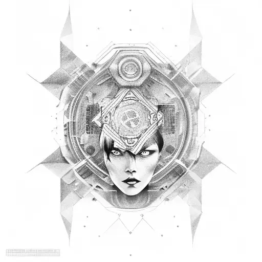 Photo of the engine with the background of a face and the use of number 13 tattoo design idea