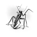 praying mantis tattoo design idea