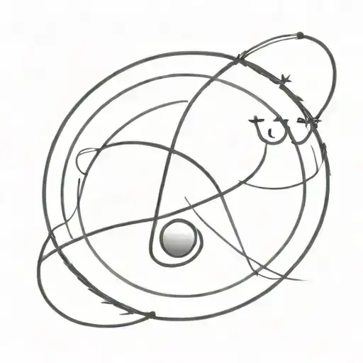 planet Saturn and CJ initials incorporated tattoo design idea