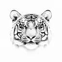 warior with axe and tiger head tattoo design idea