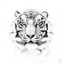 warior with axe and tiger head tattoo design idea