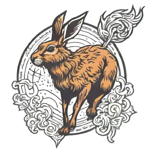 jackalope howling at the moon tattoo design idea