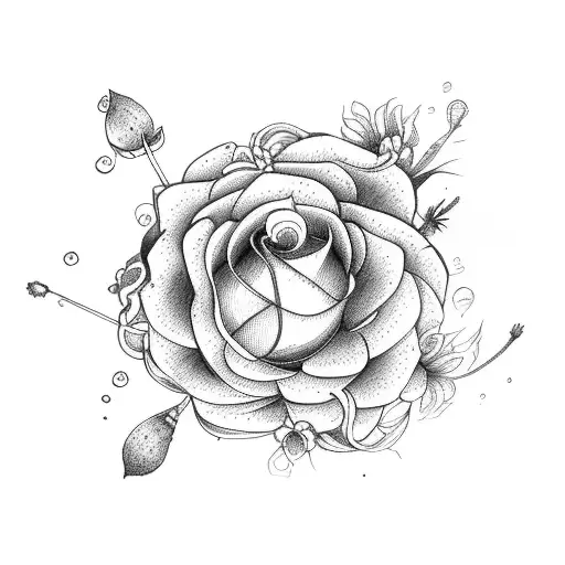 badminton flower tattoo design idea