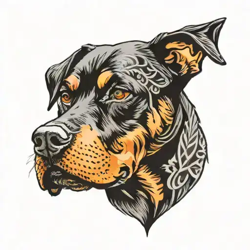 Rottweiler dog tattoo design idea