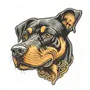 Rottweiler dog tattoo design idea