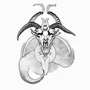 viking goat skull tattoo design idea
