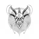 viking goat skull tattoo design idea