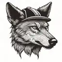 Wolf wearing a hat tattoo design idea