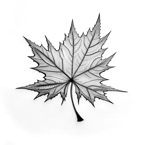 japanese maple leaf branch tattoo design idea