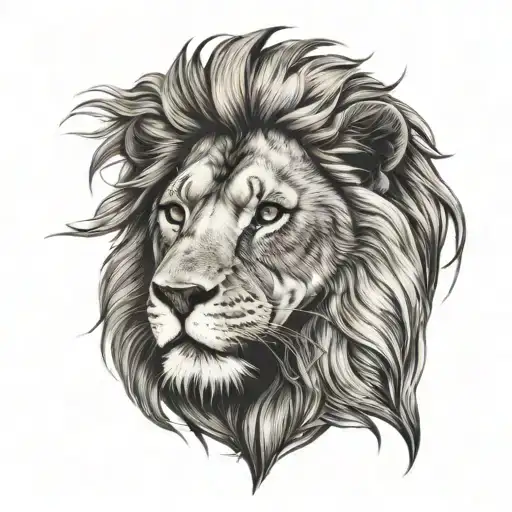 cross ywhw lion face tattoo design idea