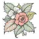 begonia with the steam of it a name  tattoo design idea