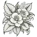 begonia with the steam of it a name  tattoo design idea