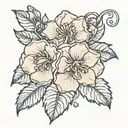 begonia with the steam of it a name  tattoo design idea