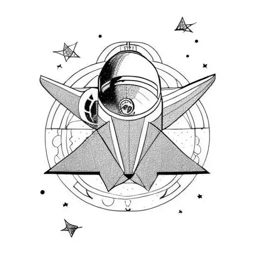 astronaut paper planes tattoo design idea