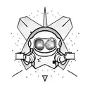 astronaut with paper planes tattoo design idea