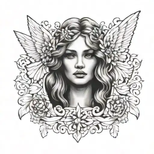Angel Face tattoo design idea