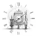 clock melting  tattoo design idea