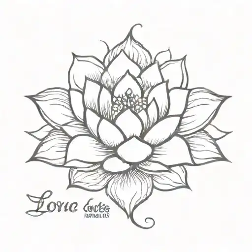 in Buddhist style yoga lotus the inscription “Love is the reason for everything in the world” minimalism on the arm above the elbow from the back. You can add tattoo design idea
