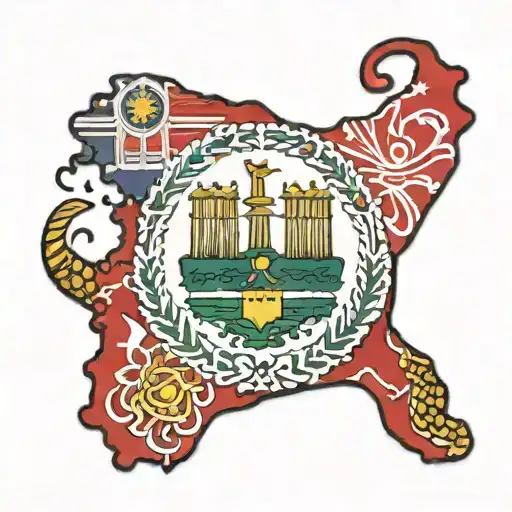 shape of peru with peruvian flag inside representing tattoo design idea