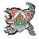 shape of peru with peruvian flag inside representing tattoo design idea