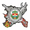 shape of peru with peruvian flag inside representing tattoo design idea