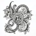 numbers 757 area code names incorporated tattoo design idea