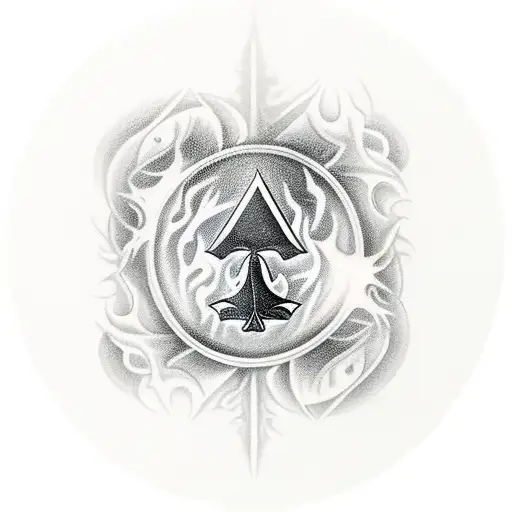 Ace of Spades dice flames  tattoo design idea