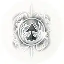 Ace of Spades dice flames  tattoo design idea