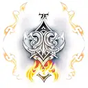 Ace of Spades dice flames  tattoo design idea