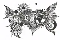 Coexist with each word being world religion, sun, moon, earth, etc, that is part of the universe tattoo design idea