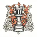 king chess piece tattoo design idea