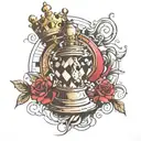king chess piece tattoo design idea