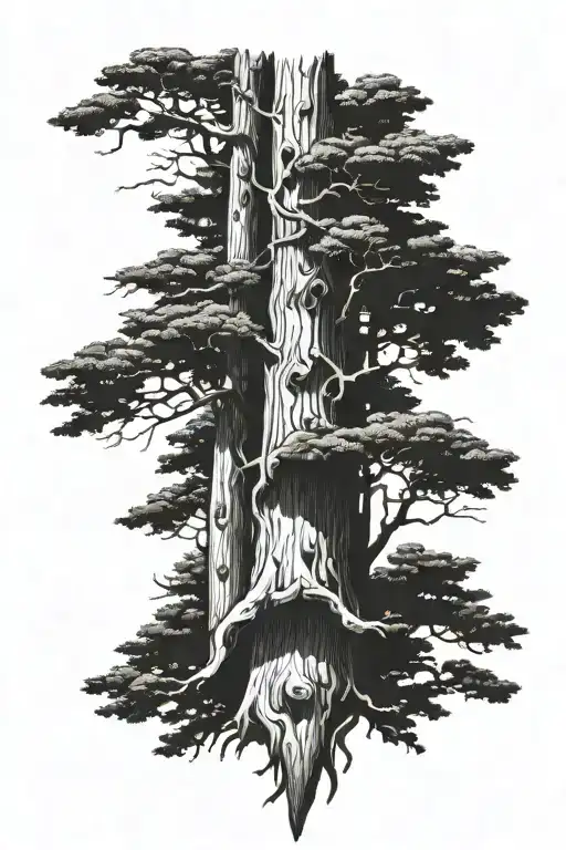 old growth timber images black and white looking up tattoo design idea