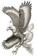 buck and eagle soaring tattoo design idea