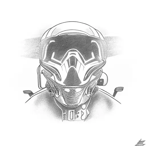 motorcyclist on the way to hills tattoo design idea