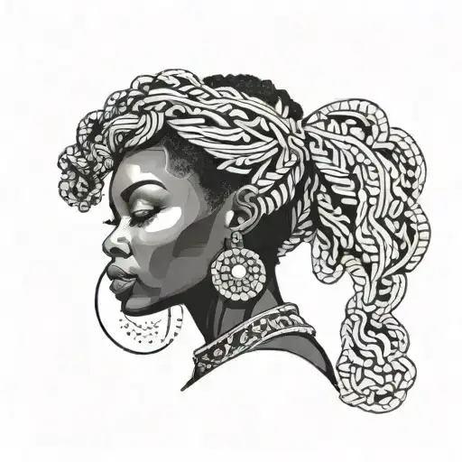 Afrocentric Black woman tattoo design idea