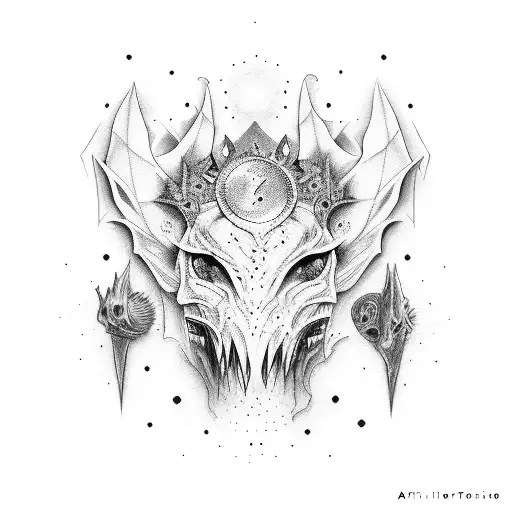 alas murcielago  tattoo design idea