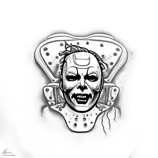 michael myers spongebob squarepants tattoo design idea