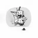 michael myers with knife attacks spongebob squarepants tattoo design idea