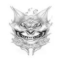 Sinister vampire bat emerging from a cloud of smoke tattoo design idea