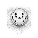 evil smiley face tattoo design idea