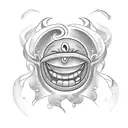 evil smiley face tattoo design idea