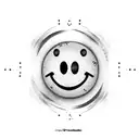 evil smiley face tattoo design idea