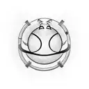 evil smiley face tattoo design idea