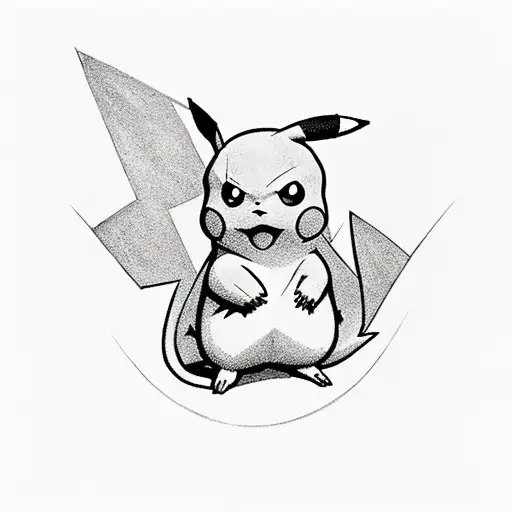 Pikachu in batman suite tattoo design idea