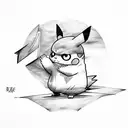 Pikachu in batman suite tattoo design idea