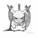 Pikachu in batman suite tattoo design idea