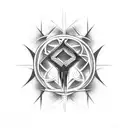 Dream Theater Majesty Symbol tearing through skin and being held onto by shreds of skin tattoo design idea