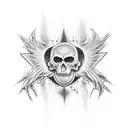 Dream Theater Majesty Symbol tearing through skin and being held onto by shreds of skin tattoo design idea