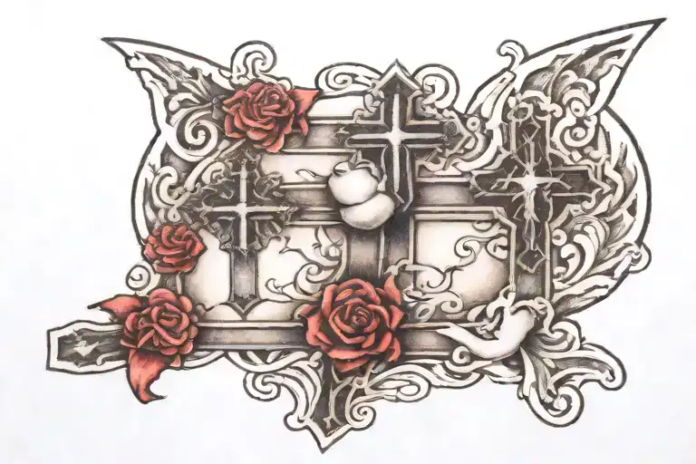 Triple cross tattoo tattoo design idea